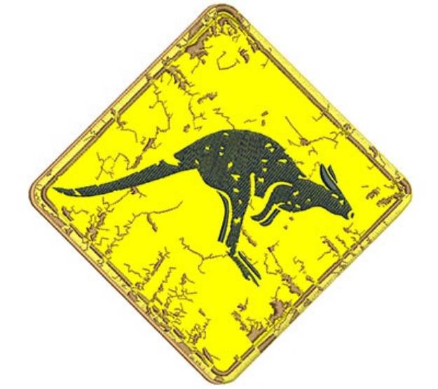 Picture of Kangaroo Sign Applique Machine Embroidery Design