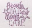 Picture of Beach Hair Dont Care Machine Embroidery Design