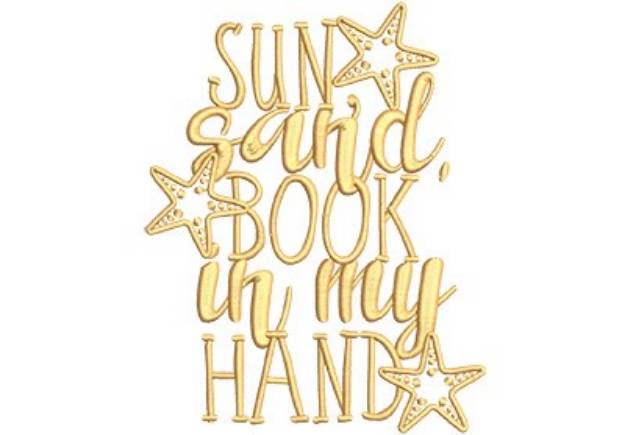 Picture of Sun Sand Book In My Hand Machine Embroidery Design
