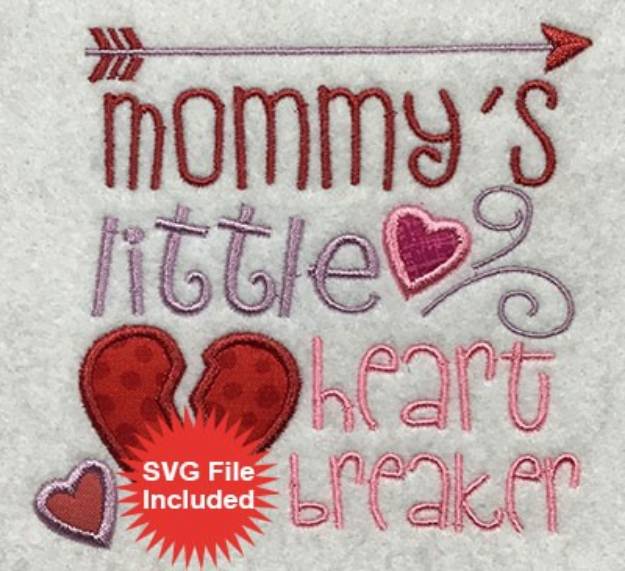 Picture of Mommys Heartbreaker Applique Machine Embroidery Design