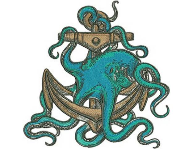 Picture of Octopus & Anchor Machine Embroidery Design