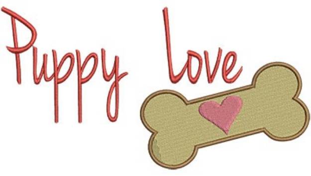 Picture of Puppy Love With Bone Machine Embroidery Design