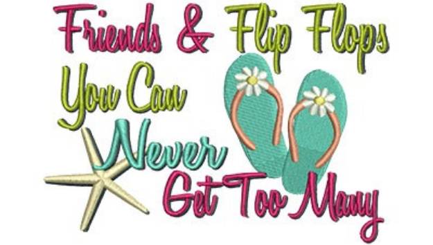 Picture of Friends & Flip Flops Machine Embroidery Design