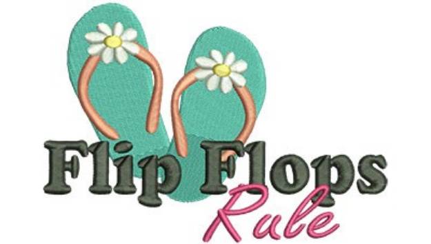 Picture of Flip Flops Rule Machine Embroidery Design