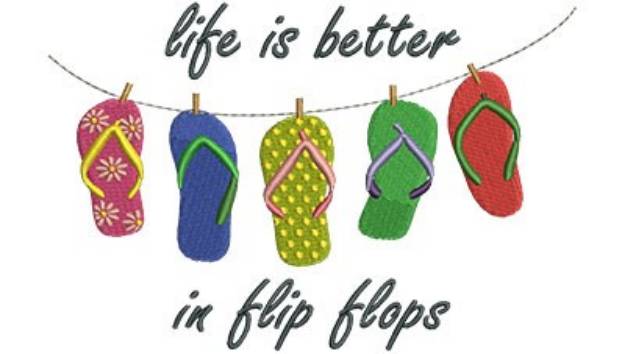 Picture of Better In Flip Flops Machine Embroidery Design