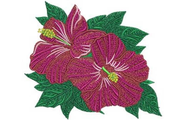 Picture of Hibiscus Flower Machine Embroidery Design