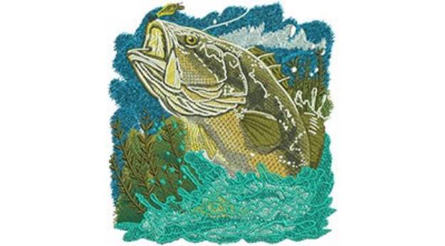 Picture of Jumping Bass Machine Embroidery Design
