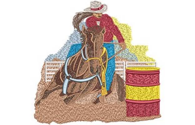 Picture of Cowgirl Barrel Roping Machine Embroidery Design