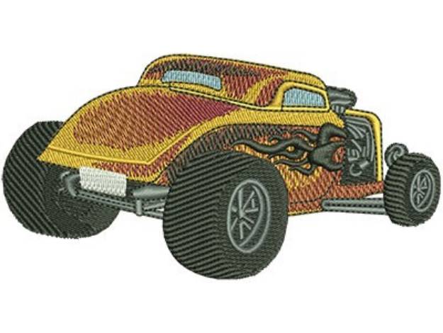 Picture of Tribal Flame Hotrod Machine Embroidery Design