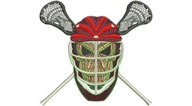 Picture of Lacrosse Skull Machine Embroidery Design