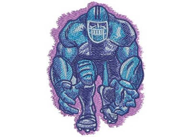 Picture of Fierce Football Player Machine Embroidery Design