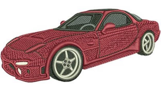 Picture of Red Sports Car Machine Embroidery Design