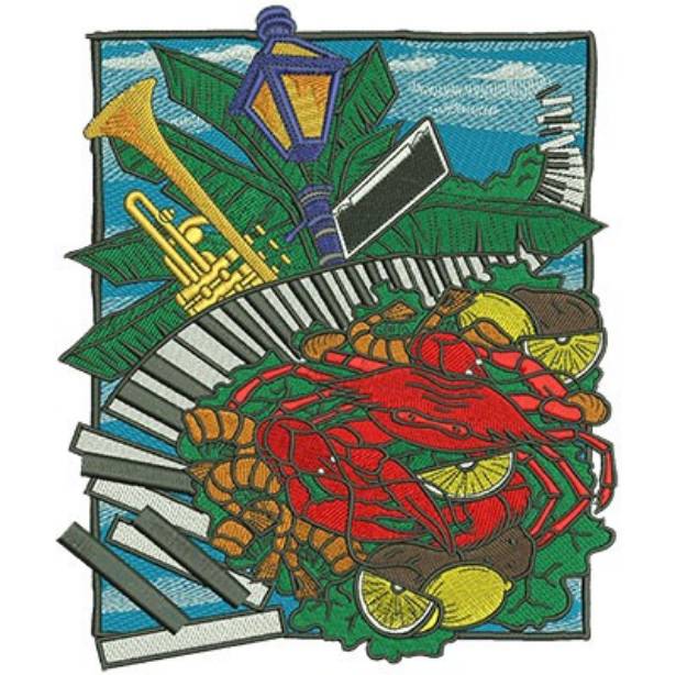 Picture of Jazz And Seafood Machine Embroidery Design