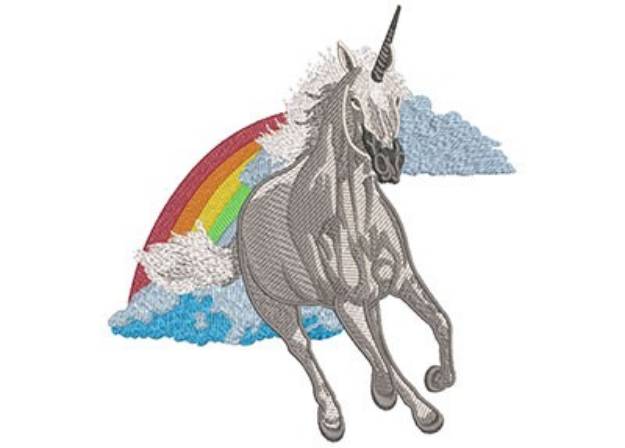 Picture of Unicorn & Rainbow Machine Embroidery Design