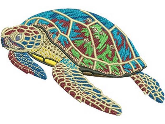 Picture of Colorful Sea Turtle Machine Embroidery Design