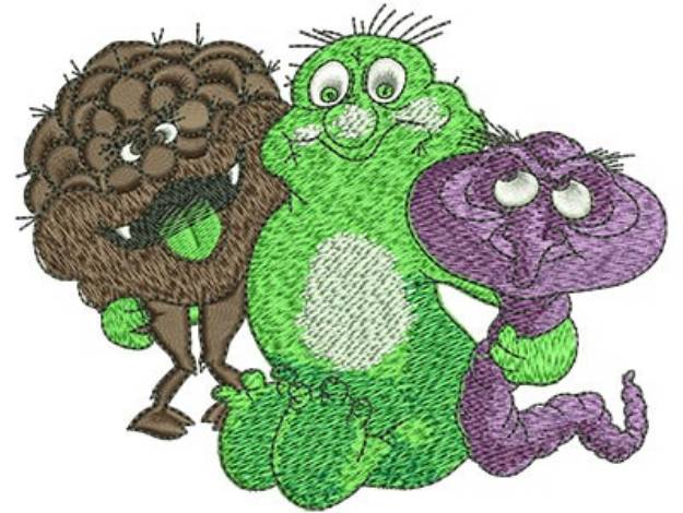 Picture of Cartoon Germ Monsters Machine Embroidery Design