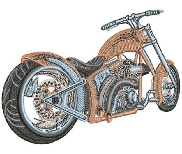 Picture of Rear View Motorcycle Machine Embroidery Design