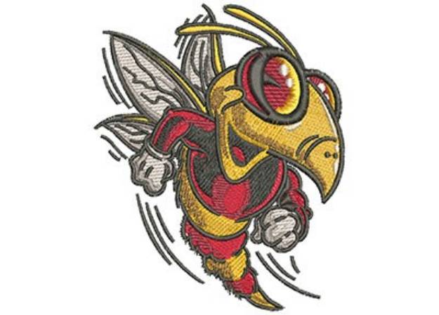 Picture of Cartoon Bee Mascot Machine Embroidery Design