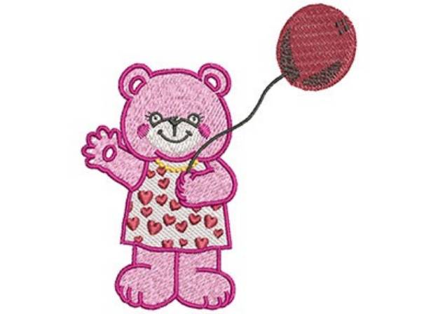 Picture of Bear With Balloon Machine Embroidery Design