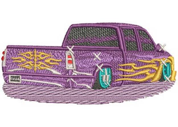 Picture of Tribal Lowrider Pickup Truck Machine Embroidery Design