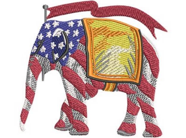 Picture of Republican Elephant Machine Embroidery Design