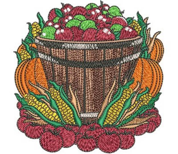Picture of Farmers Market Basket Machine Embroidery Design