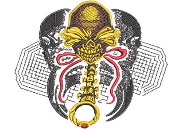 Picture of Skeleton Rattle Machine Embroidery Design