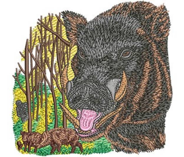 Picture of Wild Boar Machine Embroidery Design