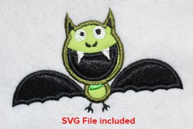 Picture of Halloween Bat Applique Machine Embroidery Design
