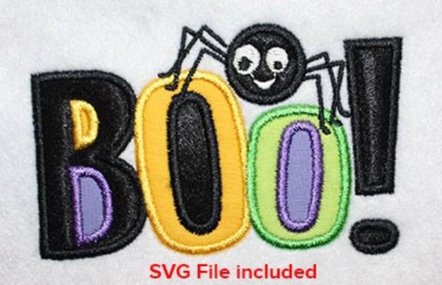 Picture of Halloween Boo Applique Machine Embroidery Design