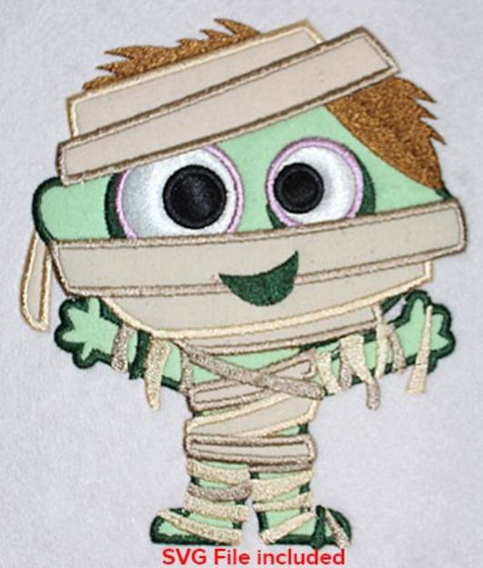 Picture of Halloween Mummy Applique Machine Embroidery Design