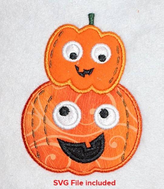 Picture of Halloween Pumpkins Applique Machine Embroidery Design