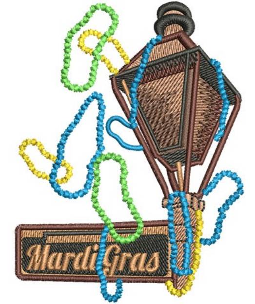 Picture of MARDI GRAS LAMP POST Machine Embroidery Design