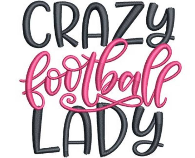 Picture of Crazy Football Lady Machine Embroidery Design