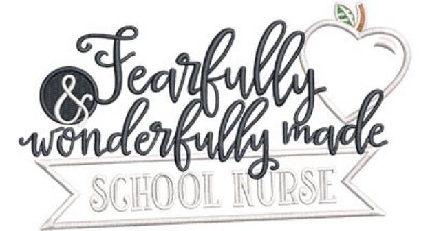 Picture of Fearfully School Nurse Machine Embroidery Design