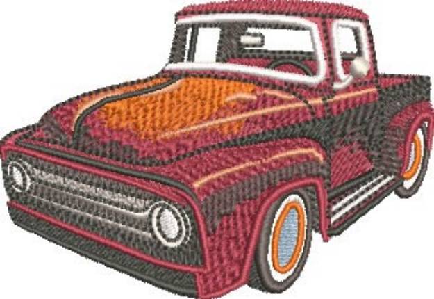 Picture of Old Hot Rod Truck Machine Embroidery Design