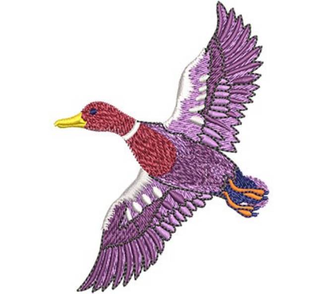 Picture of FLYING MALLARD DUCK Machine Embroidery Design