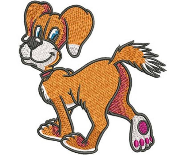 Picture of CARTOON DOG WALKING Machine Embroidery Design