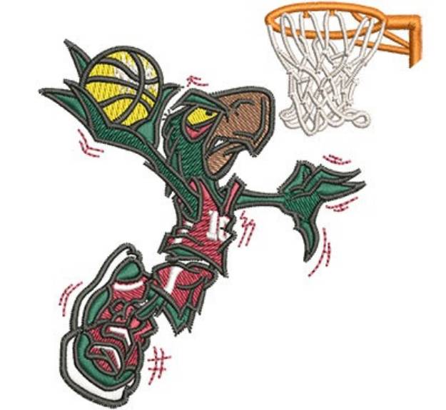 Picture of Basketball Falcon Machine Embroidery Design