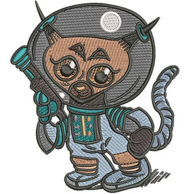 Picture of SPACE CAT CARTOON Machine Embroidery Design