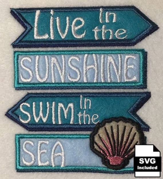 Picture of Swim In The Sea Machine Embroidery Design