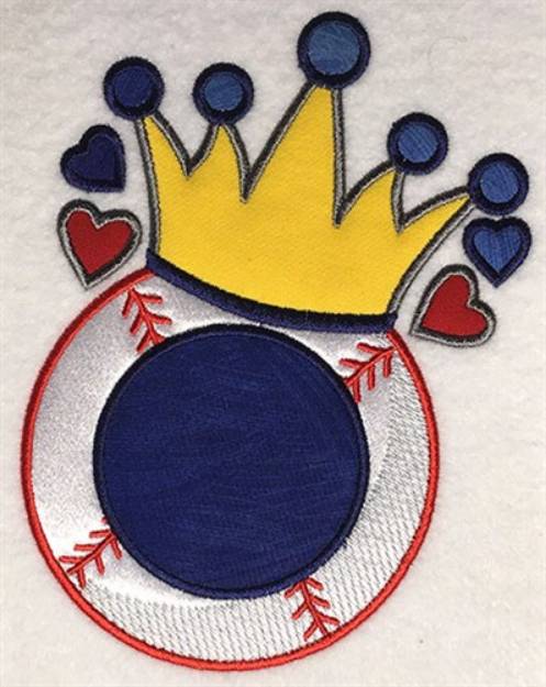 Picture of BBA baseballcrownmono Machine Embroidery Design