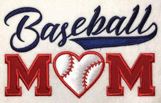 Picture of BBA baseballmom Machine Embroidery Design