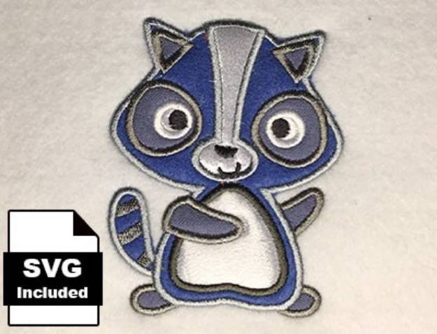 Picture of Applique Raccoon Machine Embroidery Design