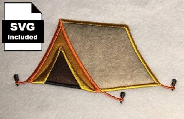 Picture of Camping Applique Tent Machine Embroidery Design