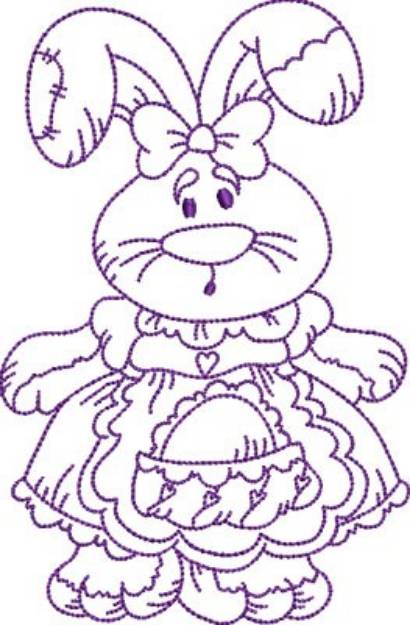Picture of Easter Bunny Outline Machine Embroidery Design