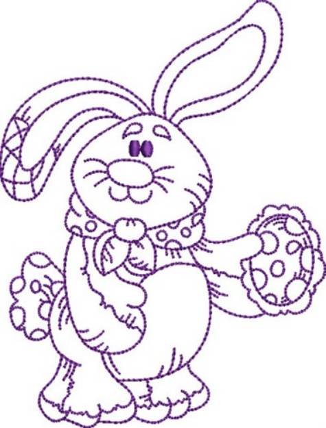 Picture of Easter Bunny Outline Machine Embroidery Design