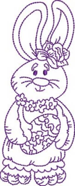 Picture of Easter Bunny Bluework Machine Embroidery Design