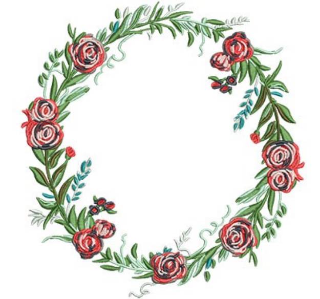 Picture of Wreath Of Roses Machine Embroidery Design