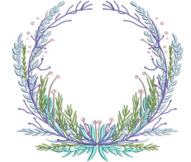 Picture of Feathered Watercolor Flowers Machine Embroidery Design